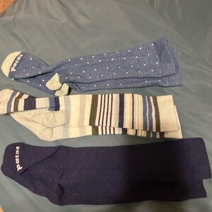 Women's Blue and Navy Polka Dot and Striped Socks Set size (M-L)